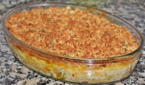 bacalhau gratinado no forno com broa